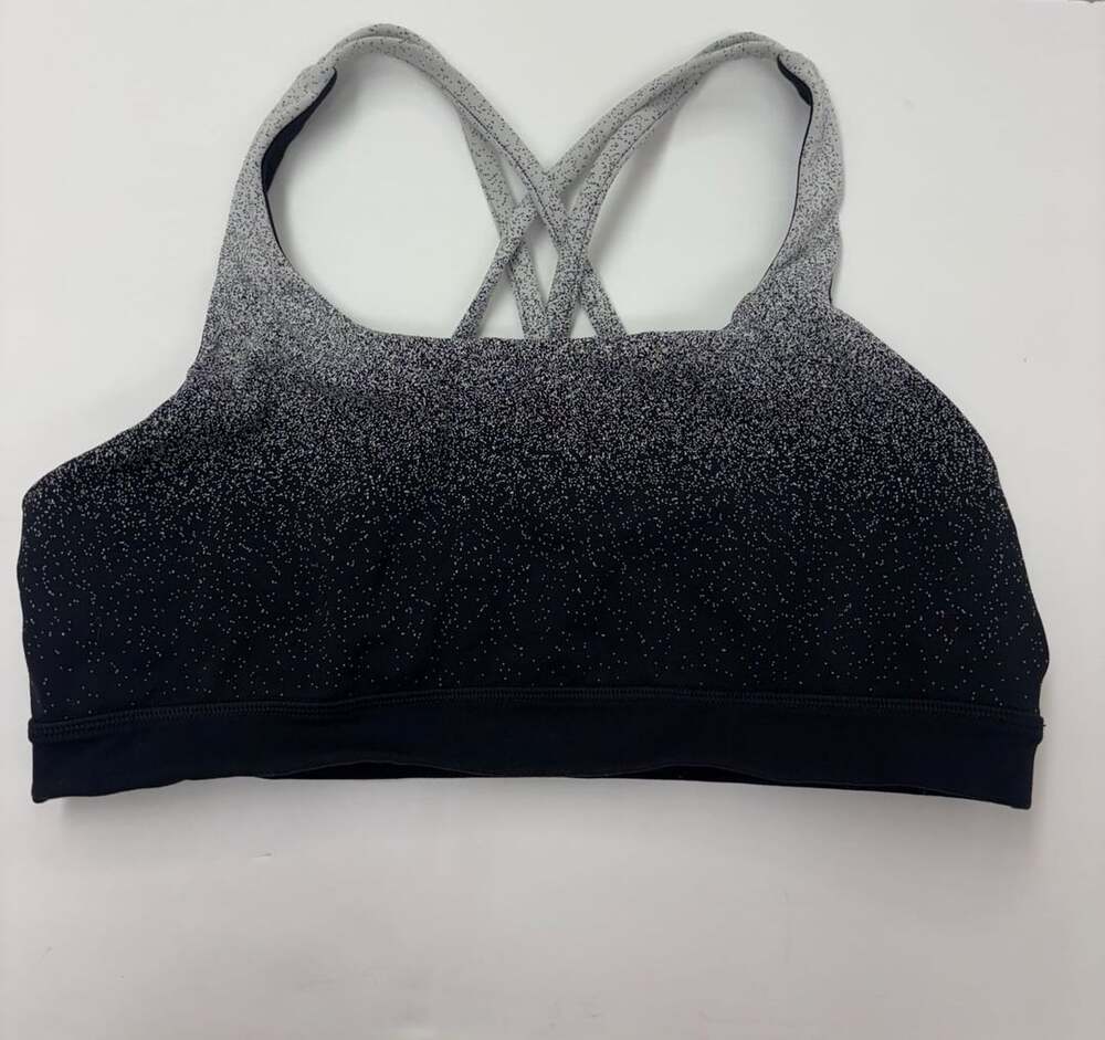 Lululemon Energy Sports Bra Black White Speckle Crossback// SZ: 12